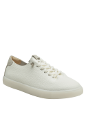 zapatilla deportiva de cuero blanco marfil para mujer, ideal para un estilo casual y elegante