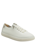 zapatilla deportiva de cuero blanco marfil para mujer, ideal para un estilo casual y elegante