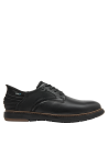 Zapato oxford negro de cuero para hombre, versátil para atuendos formales y semi-formales.