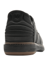 Zapato oxford negro de cuero para hombre, diseño clásico con cordones y costura decorativa.