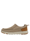 zapatilla textil beige de hombre con diseño cómodo, perfecta para el uso diario y clima cálido