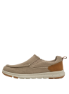 zapatilla textil beige de hombre con diseño cómodo, perfecta para el uso diario y clima cálido