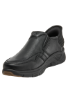 calzado masculino de cuero negro, suela ancha para soporte, ideal para un look casual sofisticado