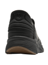zapatilla negra de cuero para hombre, diseño minimalista sin cordones, estilo casual cómodo y elegante