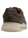 Zapato de cuero café oscuro para hombre, estilo casual deportivo con suela beige clara contrastante.
