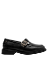 Mocasín casual de cuero negro con detalle dorado, perfecto para un look elegante y moderno.