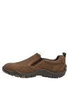 Zapato robusto de cuero café, suela gruesa para comodidad, perfecto para ocasiones informales.