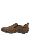 Zapato robusto de cuero café, suela gruesa para comodidad, perfecto para ocasiones informales.