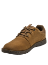 Calzado masculino de cuero café, diseño clásico y suela robusta.