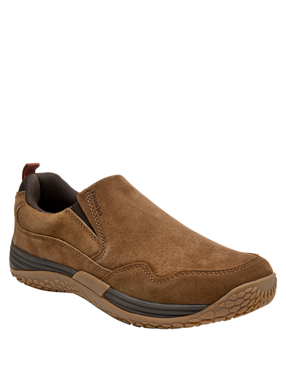 Zapato de hombre en cuero café, diseño sin amarras, ideal para ocasiones informales.