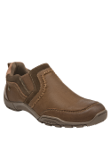 zapatilla casual de cuero camel para mujer, resistente y adecuada para caminatas ligeras.