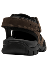 Sandalia de cuero café oscuro para hombre, estilo outdoor, ideal para actividades al aire libre.