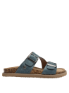 Sandalia azul de cuero, cómoda y fresca, ideal para paseos al aire libre.