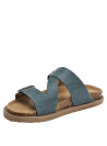 Diseño rústico y funcional en cuero azul, ideal para un look boho chic.