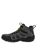 Botín sintético para senderismo, diseño robusto con textura mixta para comodidad.