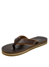 Sandalia marrón oscuro para hombre, estilo casual veraniego, material sintético liso y resistente.