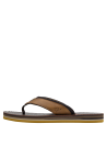 Sandalia marrón para hombre con correas perforadas y logo discreto en material sintético resistente.