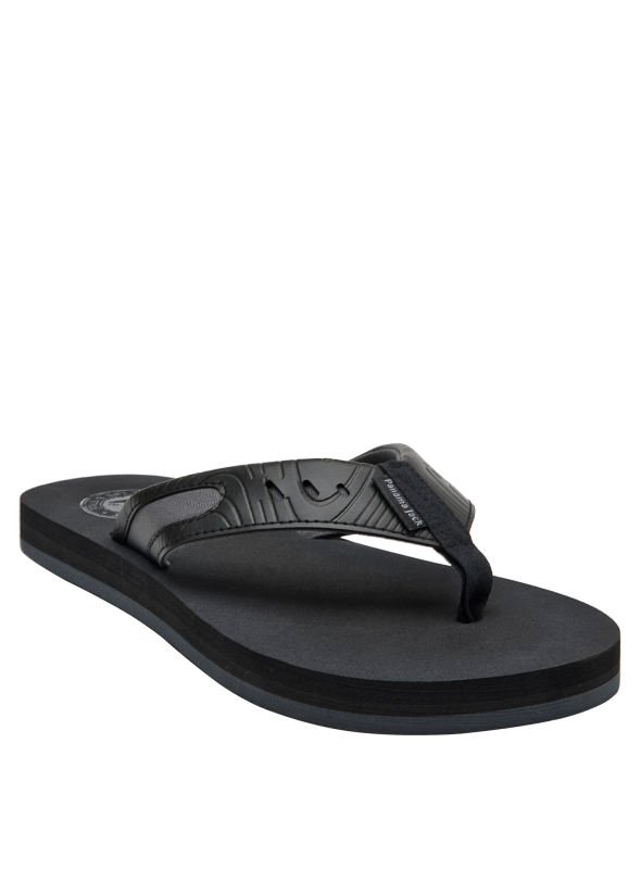 Calzado negro casual para hombre, combina con bermudas y jeans, cómodo y versátil.