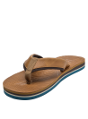 Sandalia marrón para hombre, estilo casual, con tiras sintéticas y logo decorativo.
