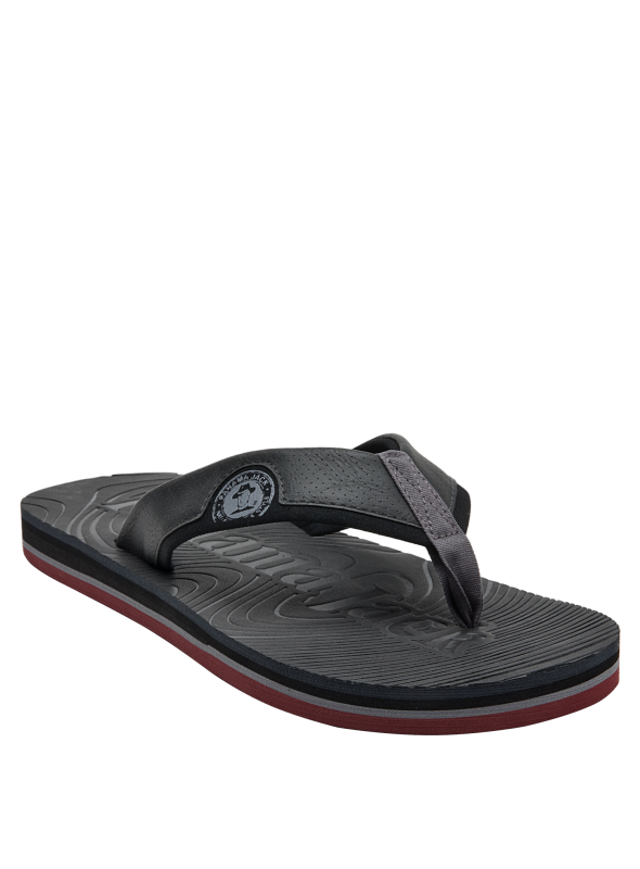 Sandalia gris con diseño tipo hawaiana, perfecta para ocasiones informales y al aire libre.