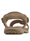Sandalia beige para mujer con tiras anchas y ajuste de velcro, ideal para uso diario.