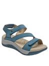 Calzado casual azul con tiras de velcro y suela resistente, ideal para el día a día.
