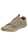 Zapatilla taupe de hombre, estilo urbano minimalista, textil beige claro, perfecta para combinar.
