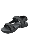 Sandalia de hombre en textil negro con soporte ajustable, perfecta para paseos y actividades recreativas.