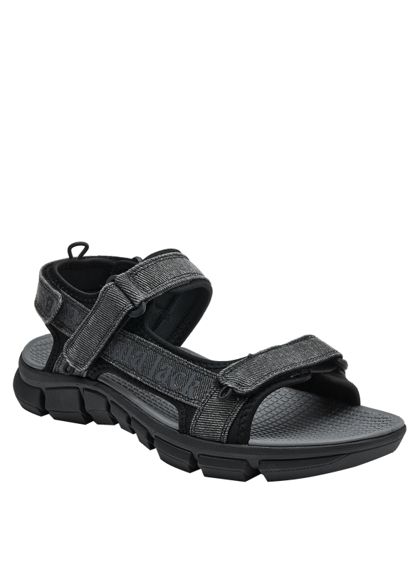 Sandalia outdoor masculina en textil negro, diseño moderno y versátil para un estilo de vida activo.