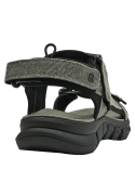 Sandalia verde oliva masculina con correas ajustables y cierre de velcro para actividades al aire libre.