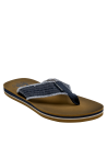 Aspecto relajado de sandalia azul para hombre, con contraste de colores en la tira y suela.