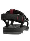 Sandalia negra de niño con detalles en rojo y gris, ideal para actividades outdoor.