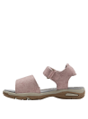 Sandalia casual de niña en tono rosa suave, con detalles florales y suela de goma para estabilidad.