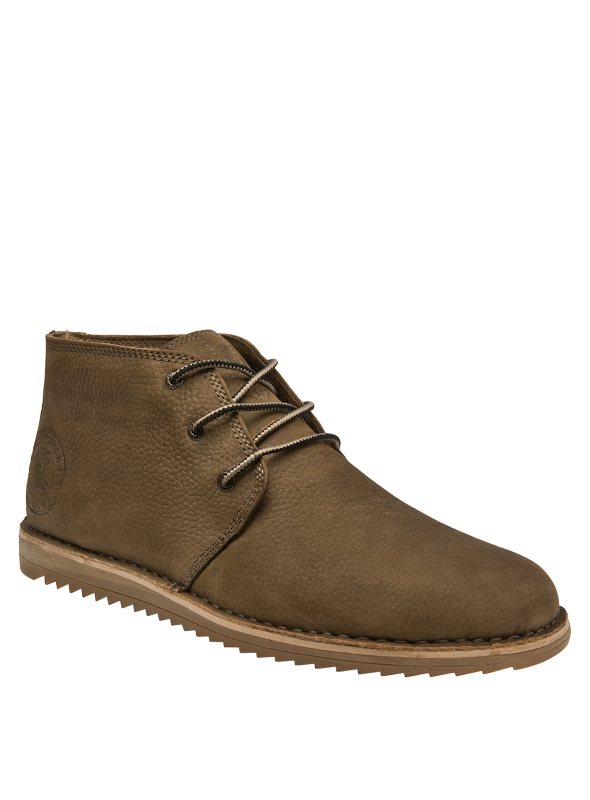 Botín casual taupe para hombre, cuero marrón mate, versátil para otoño.