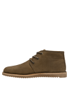 Botín masculino taupe de cuero marrón, estilo clásico y atemporal.