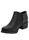 Botín de cuero negro para mujer, diseño clásico y sofisticado con elástico lateral.