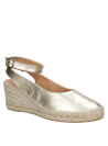Alpargata de cuero dorado ideal para primavera-verano, estilo sofisticado y relajado.