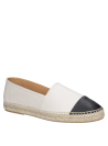 Alpargata femenina en cuero blanco con base de yute, diseño casual-chic.