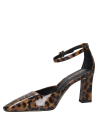 Zapato de mujer en cuero charol animal print leopardo, diseño elegante y sofisticado.