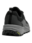 zapatilla negra de trail running para hombre con exterior de malla transpirable y detalles grises