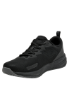 Zapatilla textil negra con detalles sutiles y suela robusta FlexFoam para comodidad prolongada.