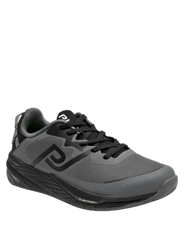 Zapatilla gris de hombre, textil y cómoda, perfecta para un look casual relajado.