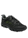 zapatilla textil negra y verde con diseño moderno, ideal para combinar con ropa casual
