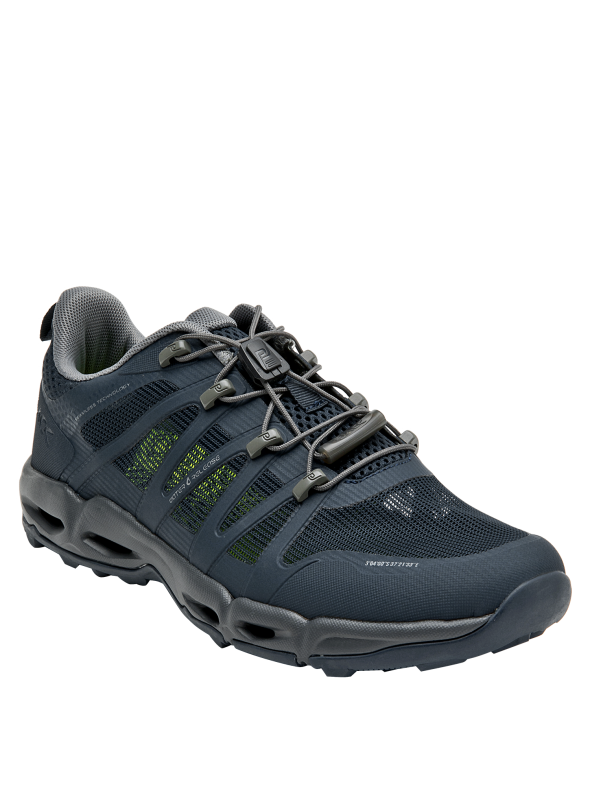 Zapatilla athleisure azul para caminatas y estilo casual urbano.