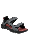 Sandalia masculina gris con detalles en negro, estilo casual deportivo, perfecta para un look relajado.