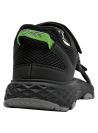 Sandalia negra de hombre con diseño robusto y correas de velcro ajustables para actividades outdoor.