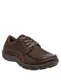 Zapato casual marrón oscuro de cuero con diseño smart casual para hombre.