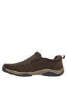 Mocasín de cuero marrón oscuro, sofisticado y versátil, perfecto para combinar con jeans o chinos.