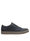 zapatilla azul de cuero con cordones a juego, estilo sobrio y detalles en marrón