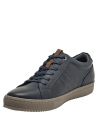 calzado casual azul oscuro de cuero para hombre, ideal para moda urbana minimalista